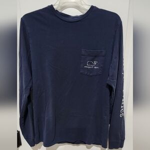 Vineyard Vines Men's Deep Blue Long Sleeve Tee